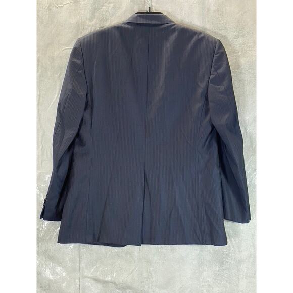 HICKEY FREEMAN Men's Navy Short Striped Two-Button Worsted Wool Suit Jacket SZ40 - Picture 2 of 12
